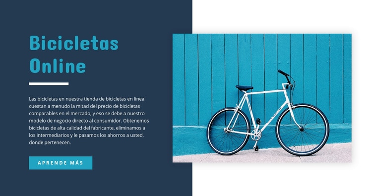 Bicicletas online Página de destino
