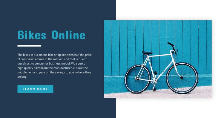 Kerékpárok online Html Weboldal készítő