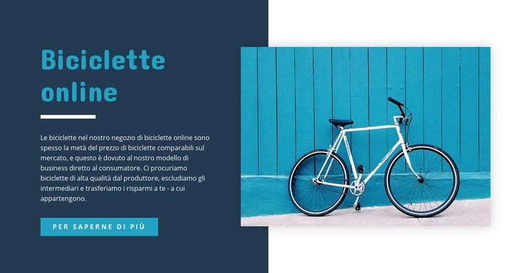 Biciclette online Mockup del sito web