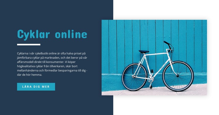 Cyklar online Hemsidedesign