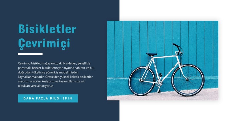 Online bisikletler Web Sitesi Mockup'ı