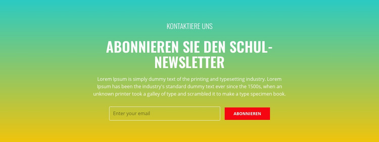 Abonnieren Sie den Schulnewsletter HTML-Vorlage