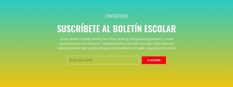 Suscríbase al boletín de la escuela Plantillas de creación de sitios web