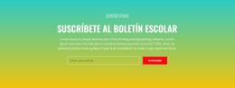 Menú CSS Para Suscríbase Al Boletín De La Escuela