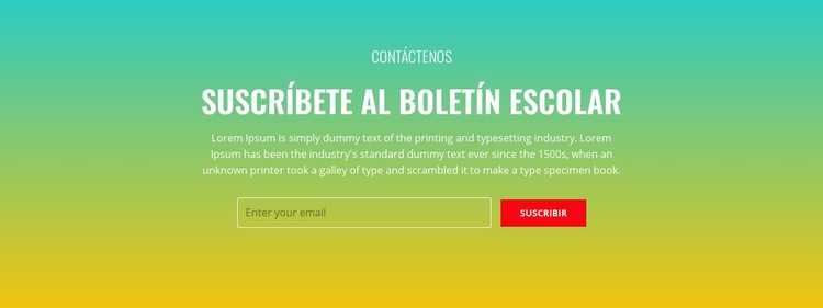 Suscríbase al boletín de la escuela Plantilla CSS