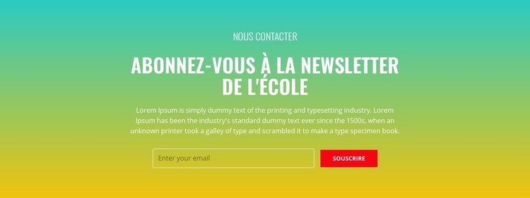 Abonnez-vous à la newsletter de l'école Modèles de constructeur de sites Web