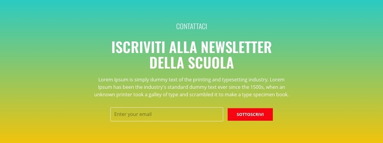 Iscriviti alla newsletter della scuola Mockup del sito web