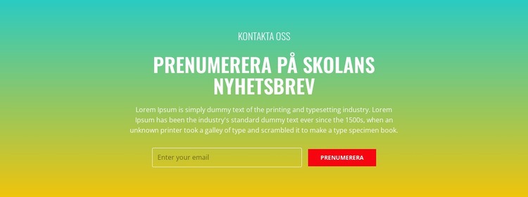 Prenumerera på skolans nyhetsbrev CSS -mall