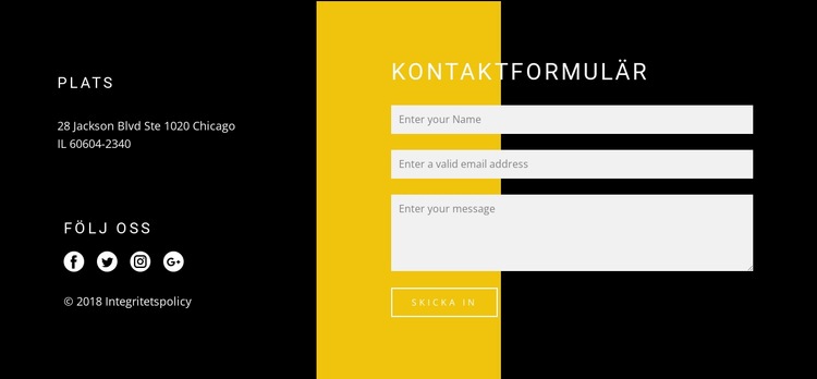 Kontakter och kontaktformulär CSS -mall