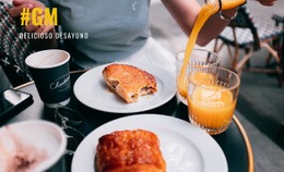 Maqueta De Sitio Web Para Buenos Dias Desayuno