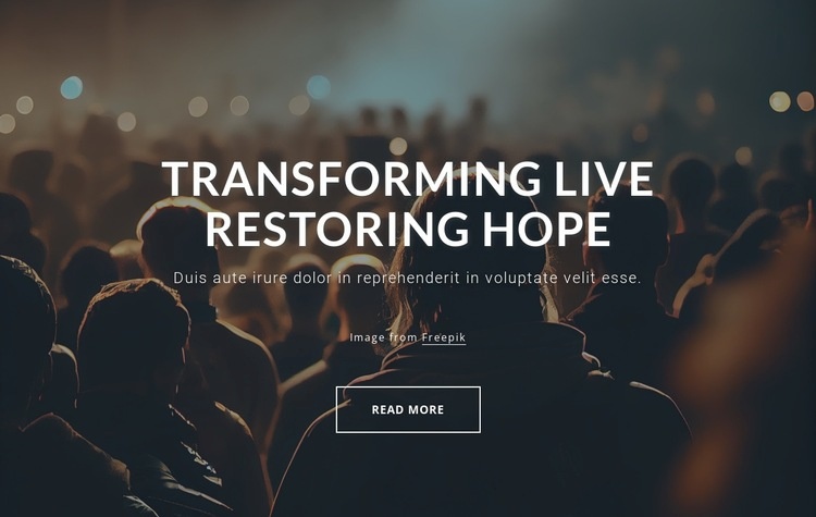 Živá transformace, obnovení naděje Html Website Builder