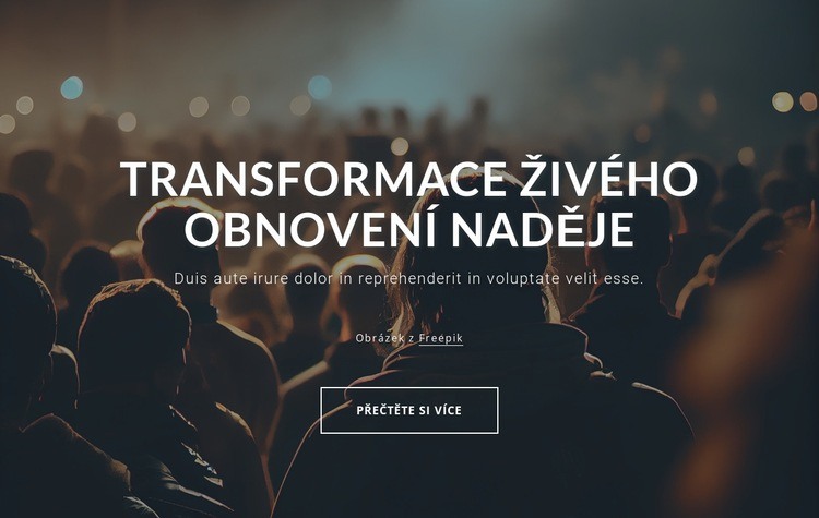 Živá transformace, obnovení naděje Šablona HTML