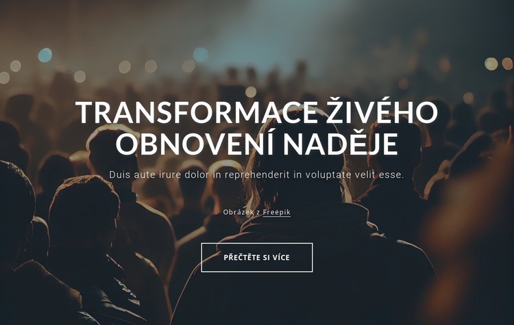Živá transformace, obnovení naděje Šablona webové stránky