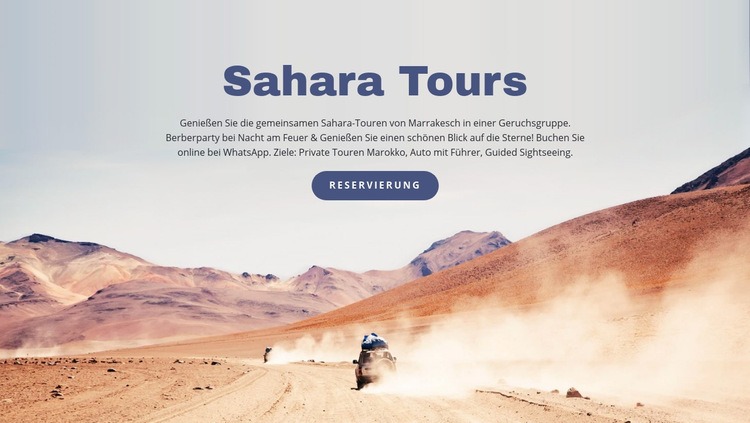 Sahara-Reisetouren Eine Seitenvorlage