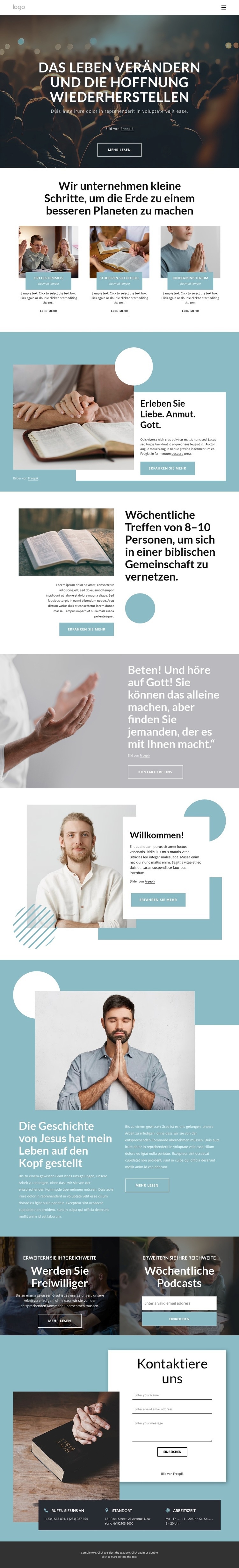 Hoffnung wiederherstellen HTML Website Builder