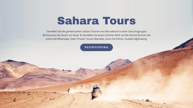 Sahara-Reisetouren Website design