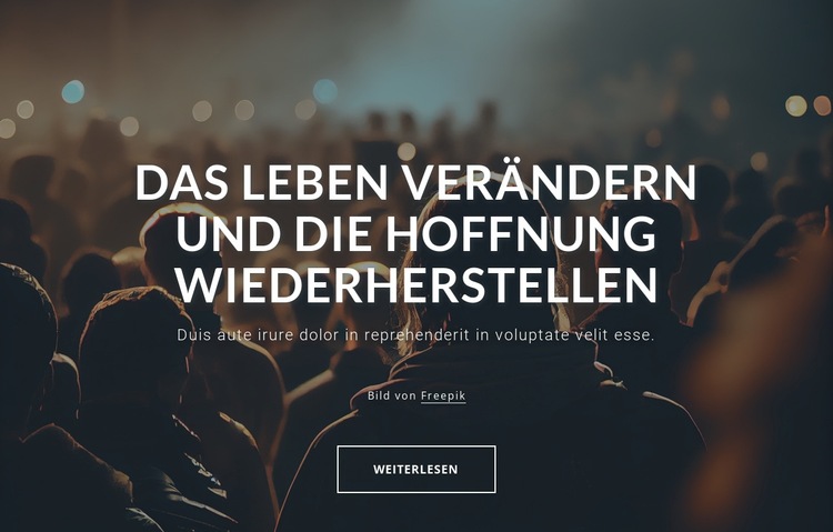 Leben verändern, Hoffnung wiederherstellen Website-Vorlage