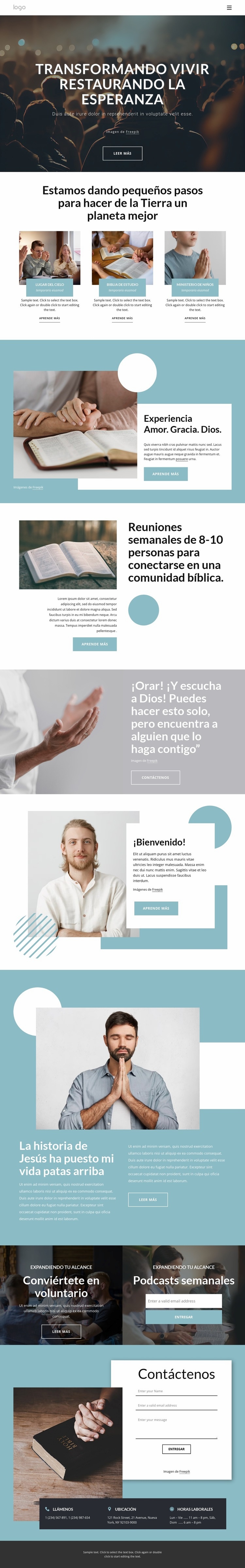 Restaurando la esperanza Diseño de páginas web