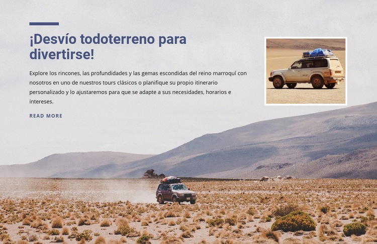 Aventuras en el desierto fuera de la carretera Diseño de páginas web