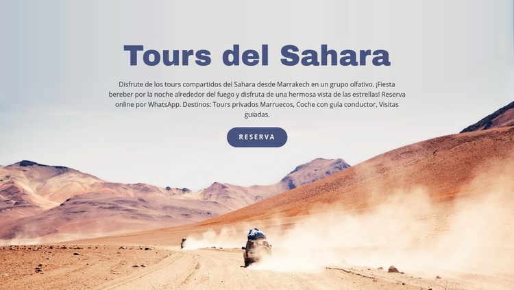 Viajes al Sahara Página de destino