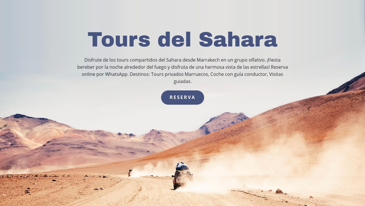 Viajes al Sahara Plantilla de sitio web