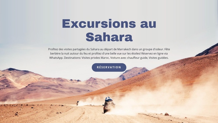 Voyages au Sahara Conception de site Web