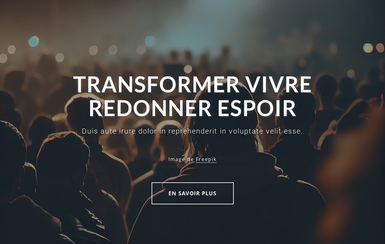 Transformer la vie, redonner espoir Conception de site Web