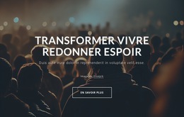 Transformer La Vie, Redonner Espoir - Page De Destination
