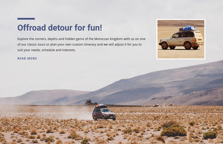 Desert off road adventures Homepage Design