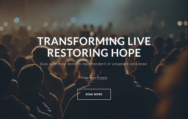 Transforming live, restoring hope Homepage Design