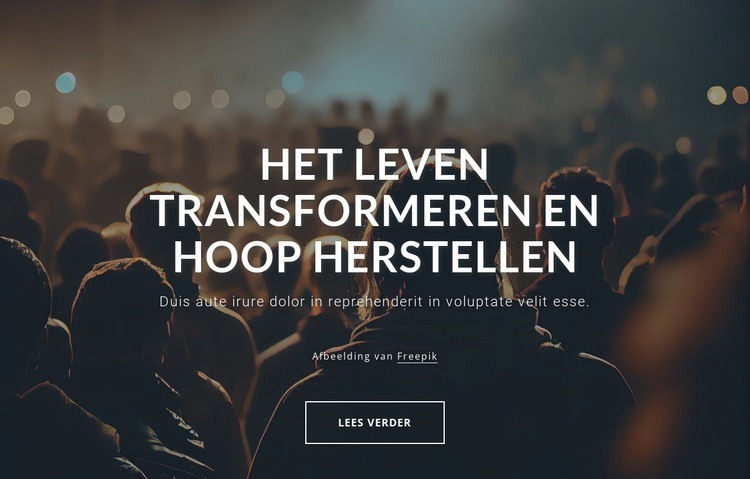 Het leven transformeren, hoop herstellen Sjabloon voor één pagina