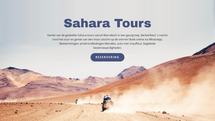 Reizen door de Sahara Website sjabloon