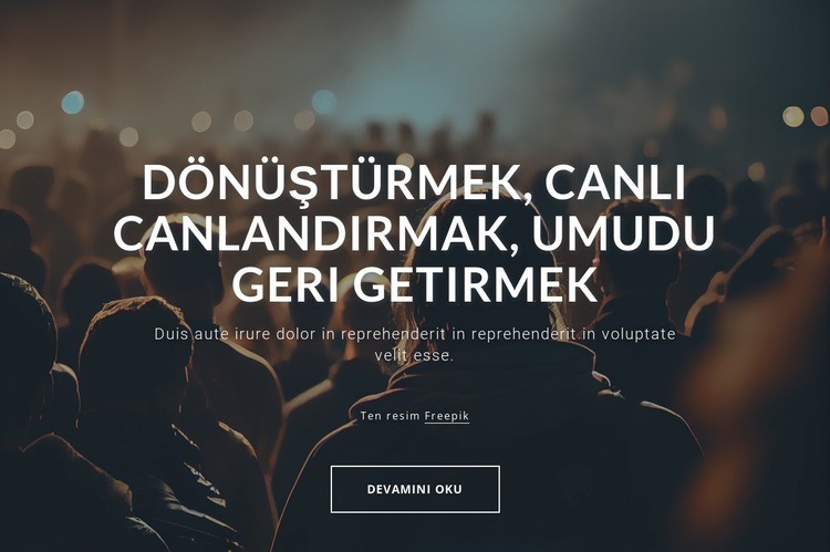 Canlıyı dönüştürüyor, umudu tazeliyor Web Sitesi Mockup'ı