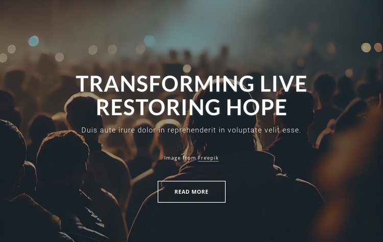 Transforming live, restoring hope Web Design