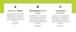 Página HTML Para Objetivos Y Misión