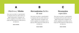 Funcionalidad De Diseño De Tema Para Objetivos Y Misión