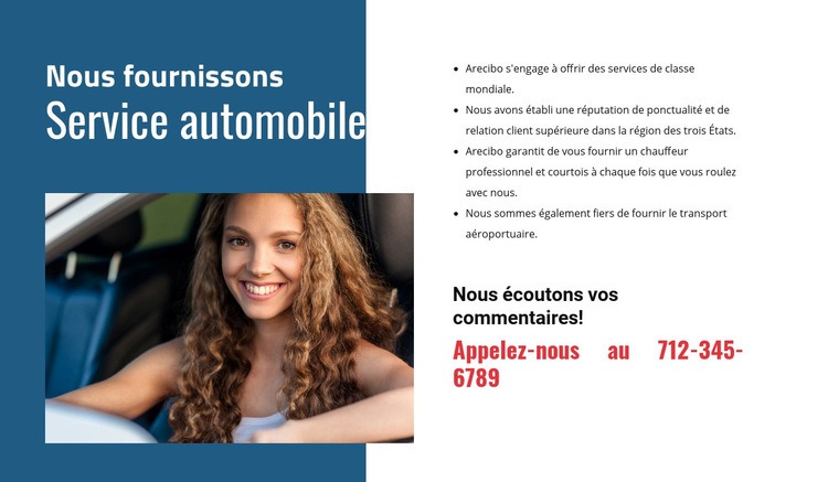 Appel à des experts en réparation automobile Modèle d'une page