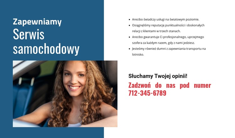 Zadzwoń do ekspertów od naprawy samochodów Szablon CSS