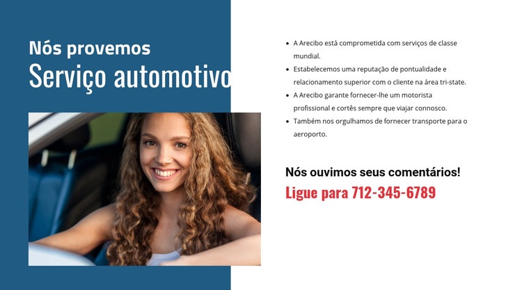 Ligue para especialistas em conserto de automóveis Design do site