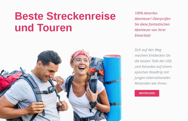 Verfolgen Sie Reisen und Touren CSS-Vorlage