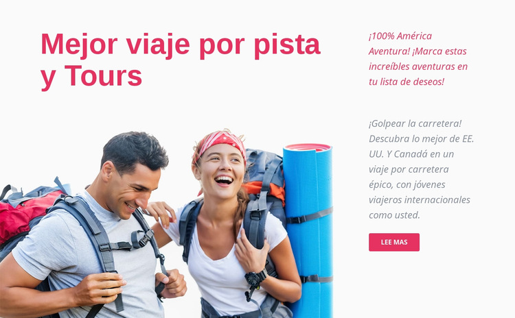 Seguimiento de viajes y excursiones Plantilla de sitio web