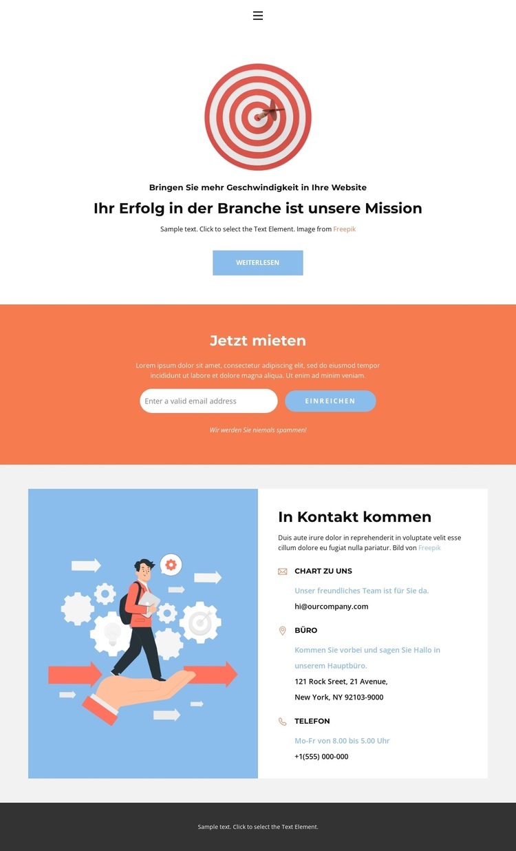 Büroadressen Website design