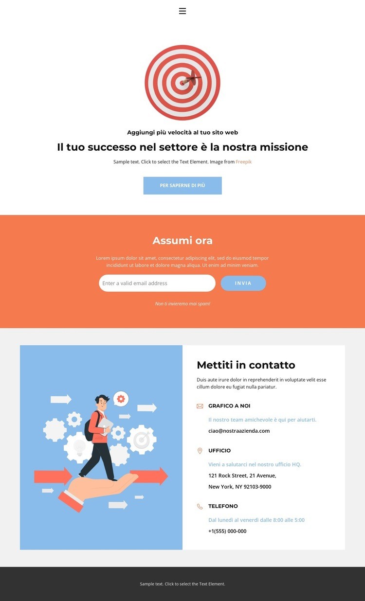 Indirizzi degli uffici Mockup del sito web