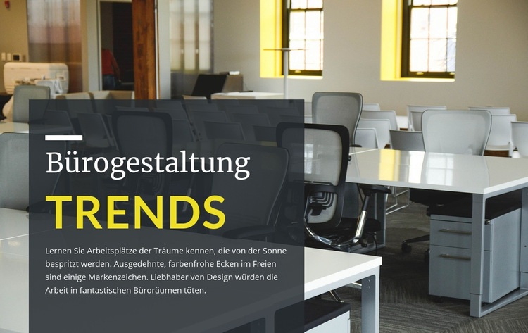 Trends im Bürodesign Landing Page