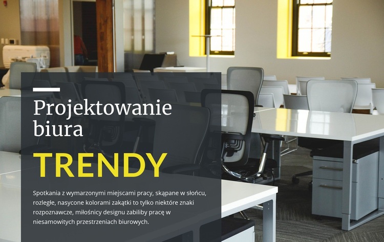 Trendy w projektowaniu biur Makieta strony internetowej