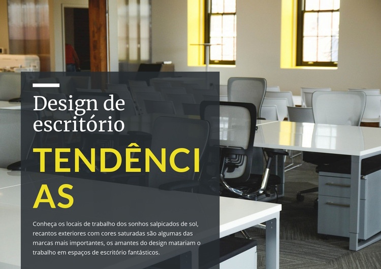 Tendências de design de escritório Maquete do site