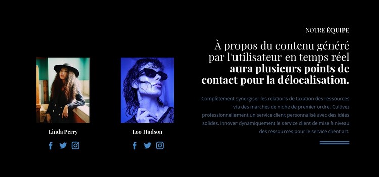 Notre équipe en social Créateur de site Web HTML