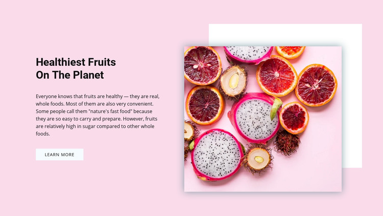 The healthiest fruits Homepage Design