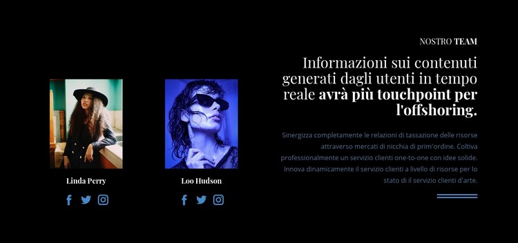 Il nostro team nei social Modello HTML5