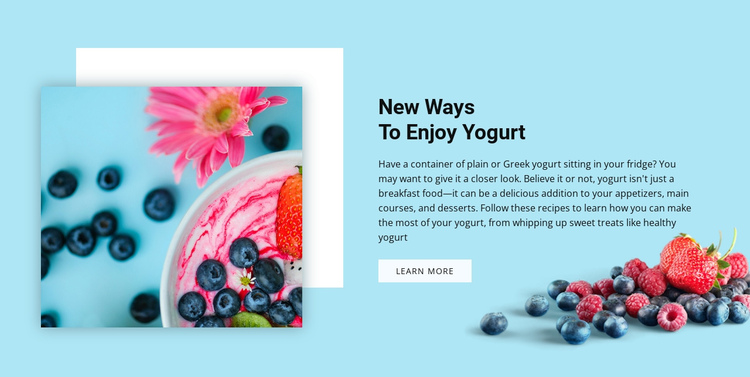 How to enjoy yogurt One Page Template